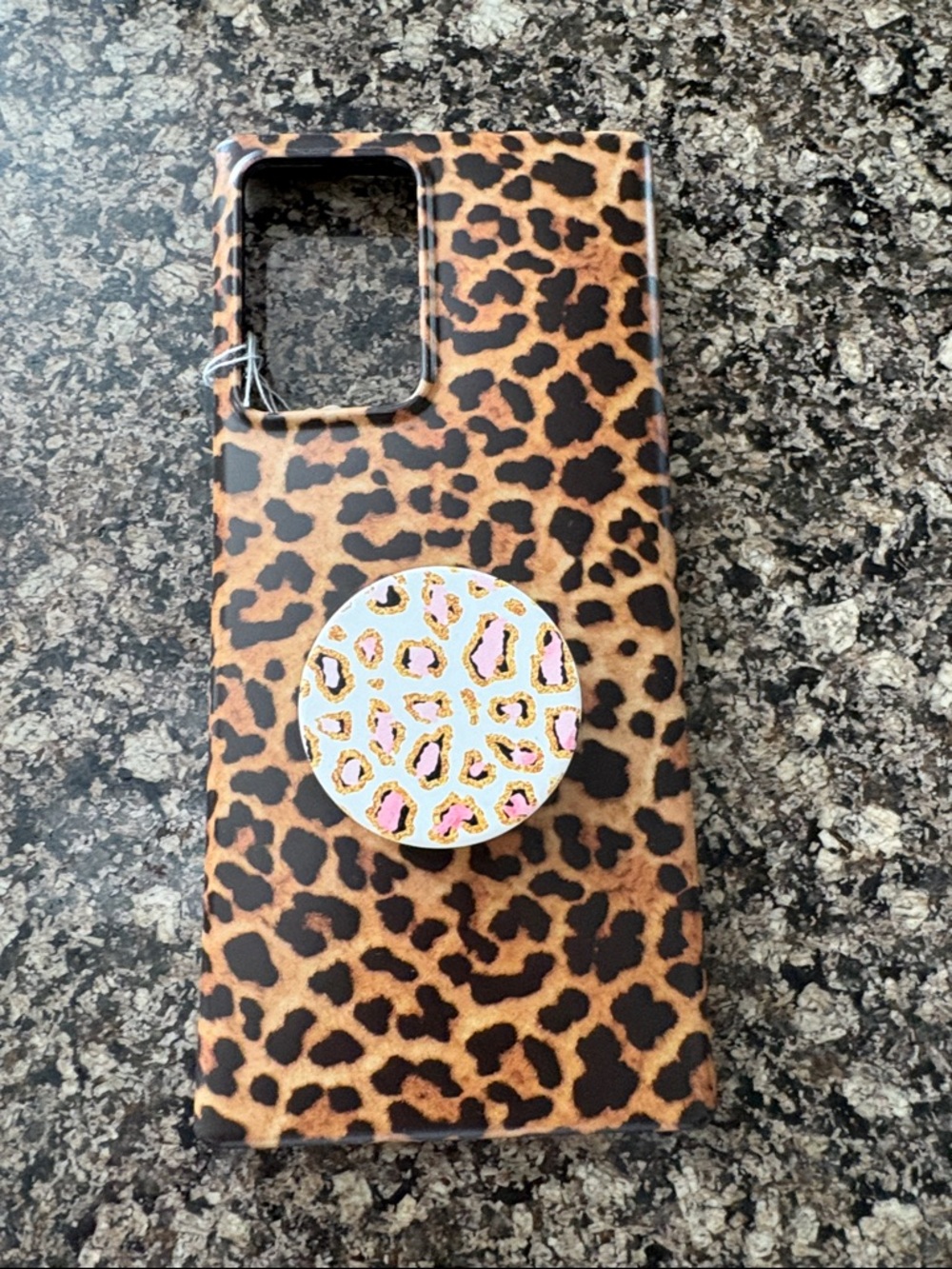 Note 20 ultra Leopard Print Phone Case with Matching Pop Socket - Brown